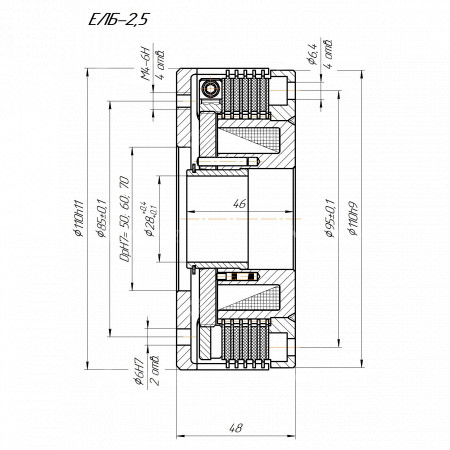 Электромагнитная муфта ELB-2,5 (тормоз) 